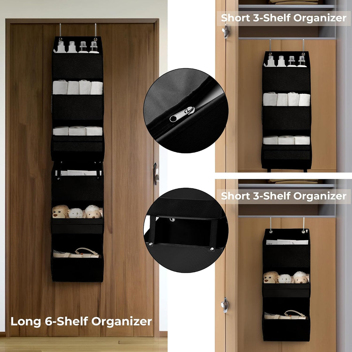 Over the Door Organizer, 4-Shelf Behind the Door Storage