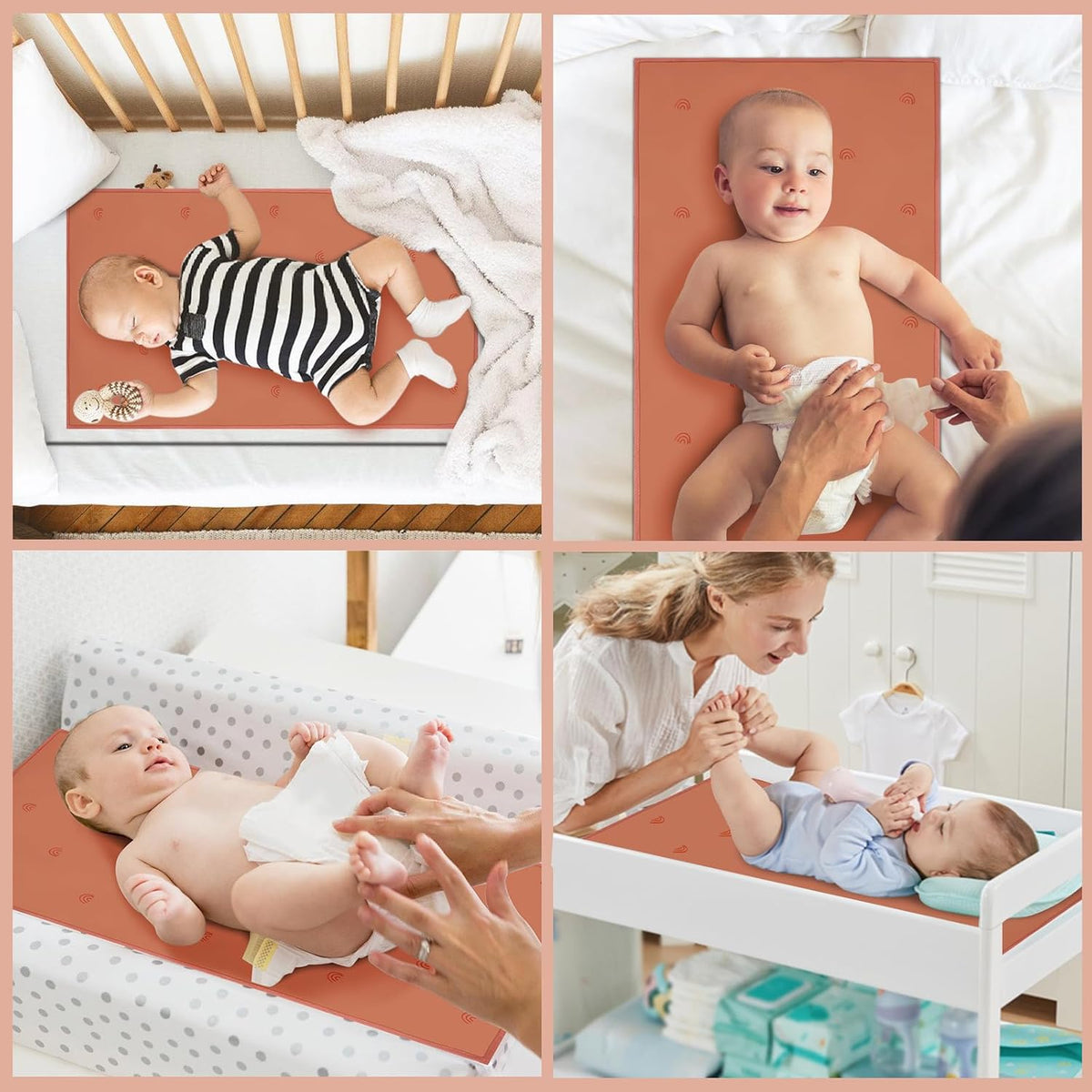 Portable Changing Pad Travel - Waterproof Compact Diaper Changing Mat - Lightweight & Foldable Changing Station, Newborn Shower Gifts