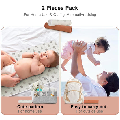 Portable Changing Pad Travel - Waterproof Compact Diaper Changing Mat - Lightweight & Foldable Changing Station, Newborn Shower Gifts