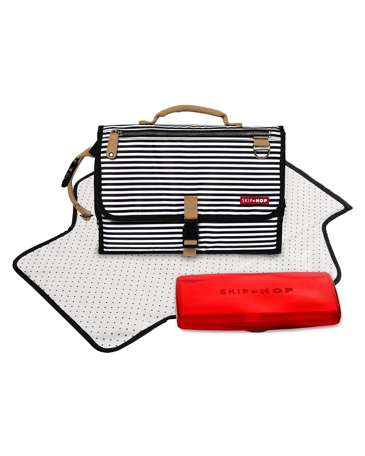 Portable Baby Changing Pad Pronto Black & White Stripe and Wet Dry Bag Grab & Go Black & White Stripe