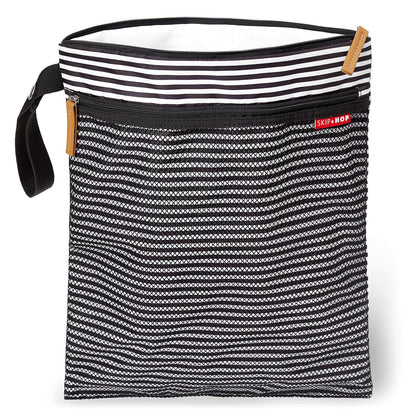Portable Baby Changing Pad Pronto Black & White Stripe and Wet Dry Bag Grab & Go Black & White Stripe