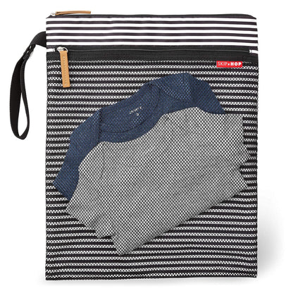 Portable Baby Changing Pad Pronto Black & White Stripe and Wet Dry Bag Grab & Go Black & White Stripe