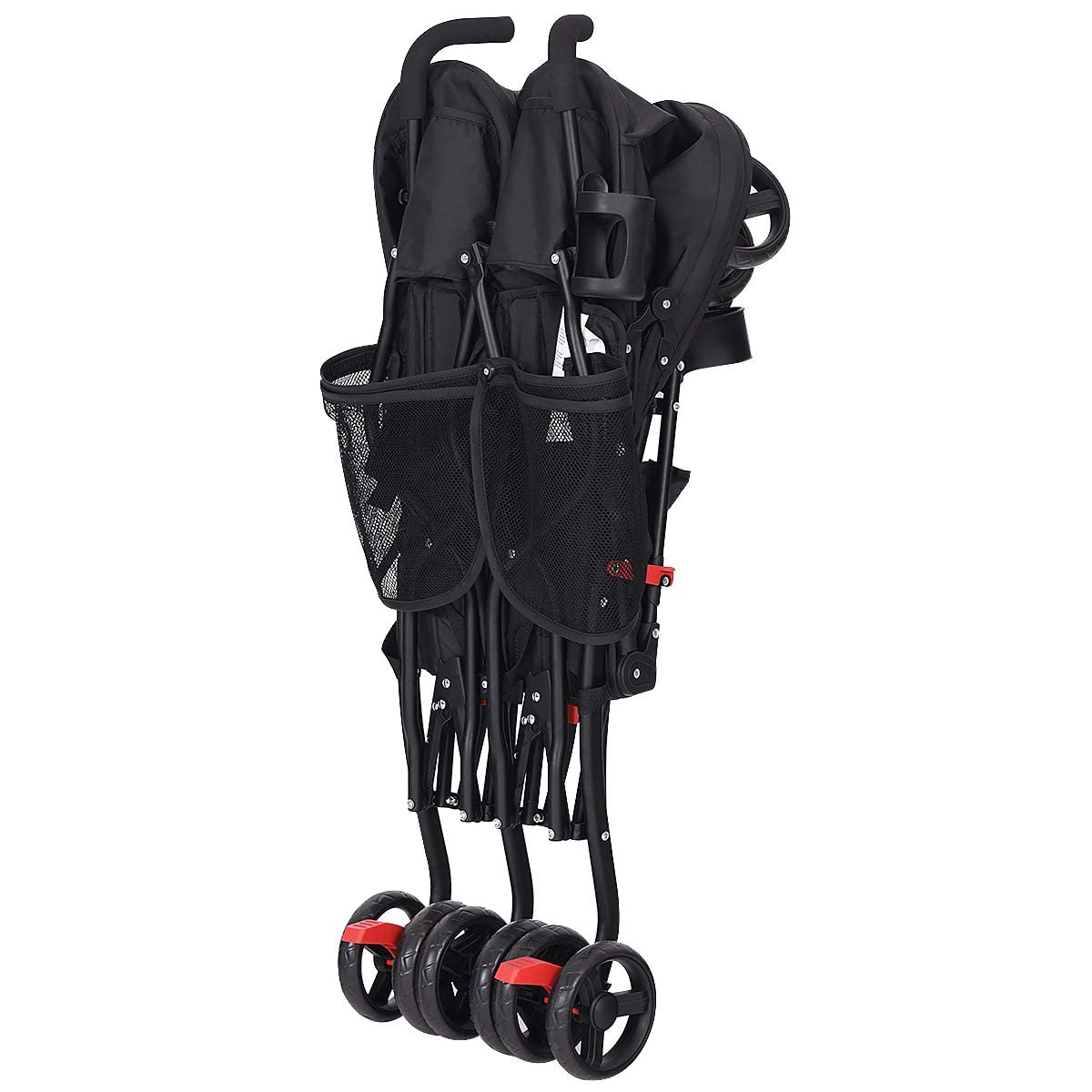 Double Umbrella Stroller, Side by Side Infant Lightweight Stroller, Quick Fold Compact for Travel, Cup Holder, Storage Bag, Folding Twin Stroller Newborn and Toddler(Blue)