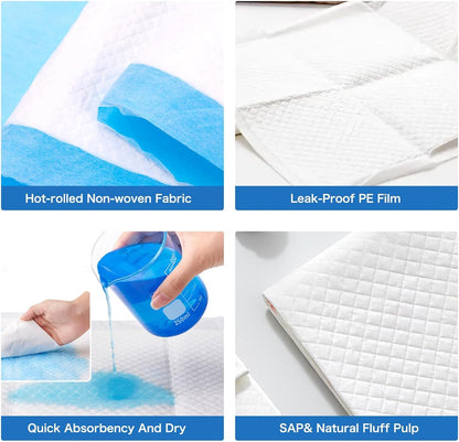 Baby Disposable Changing Pads Disposable Baby Underpads，Super Soft Ultra Absorbent Waterproof Mat 17 x 22 in