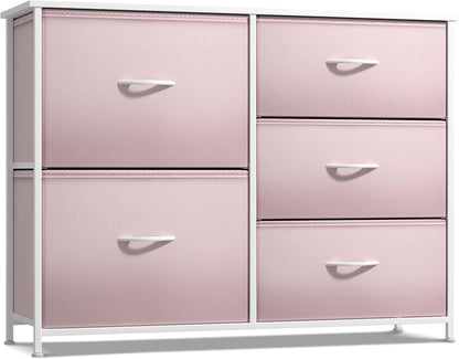 Dresser with 6 Fabric Drawers & Wood Top (Purple)