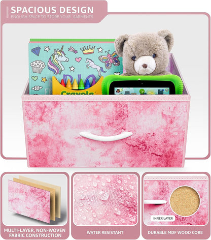 Dresser with 6 Fabric Drawers & Wood Top (Purple)