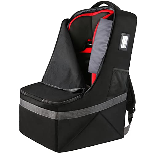Padded Car Seat Travel Bag Backpack for Airplane, Heavy Duty Car Seat Bags for Air Travel, Carseat Cover for Airplane Travel with Shoulder Strap, Car Seats Carrier for Airport