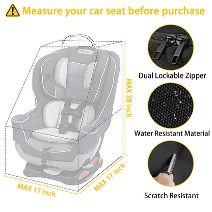 Padded Car Seat Travel Bag Backpack for Airplane, Heavy Duty Car Seat Bags for Air Travel, Carseat Cover for Airplane Travel with Shoulder Strap, Car Seats Carrier for Airport