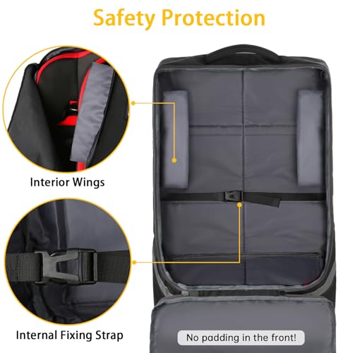 Padded Car Seat Travel Bag Backpack for Airplane, Heavy Duty Car Seat Bags for Air Travel, Carseat Cover for Airplane Travel with Shoulder Strap, Car Seats Carrier for Airport