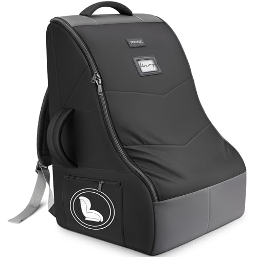 Padded Car Seat Travel Bag Backpack for Airplane, Heavy Duty Car Seat Bags for Air Travel, Carseat Cover for Airplane Travel with Shoulder Strap, Car Seats Carrier for Airport
