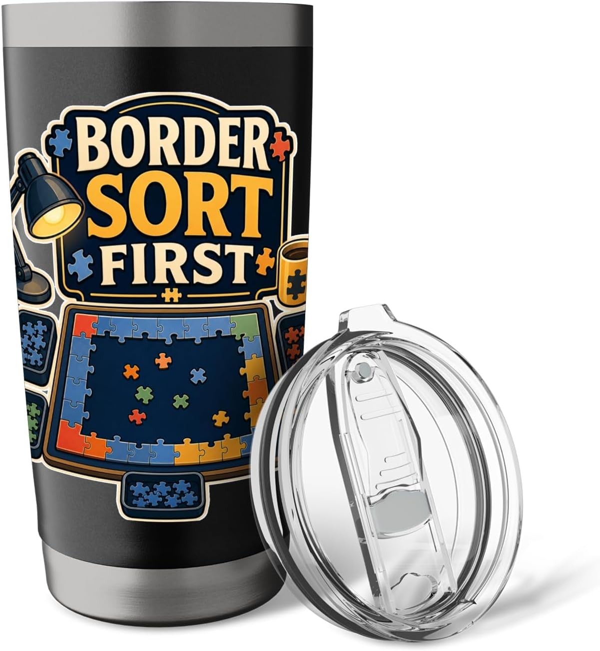 BORDER SORT FIRST Hobby Table Calm Stainless Steel Insulated Tumbler