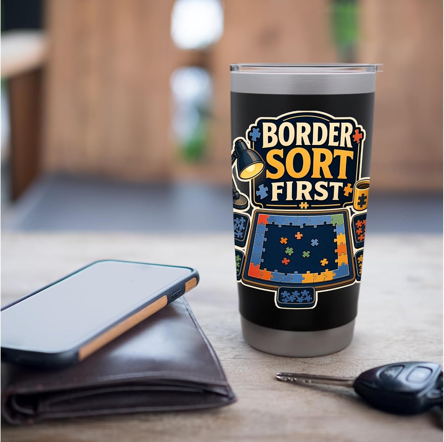 BORDER SORT FIRST Hobby Table Calm Stainless Steel Insulated Tumbler