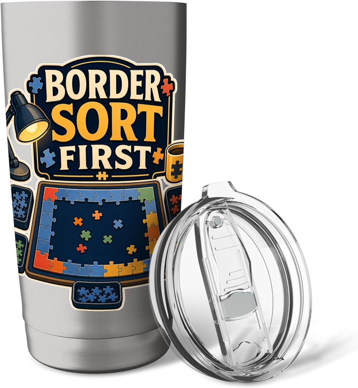 BORDER SORT FIRST Hobby Table Calm Stainless Steel Insulated Tumbler