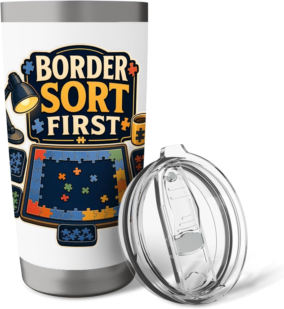 BORDER SORT FIRST Hobby Table Calm Stainless Steel Insulated Tumbler