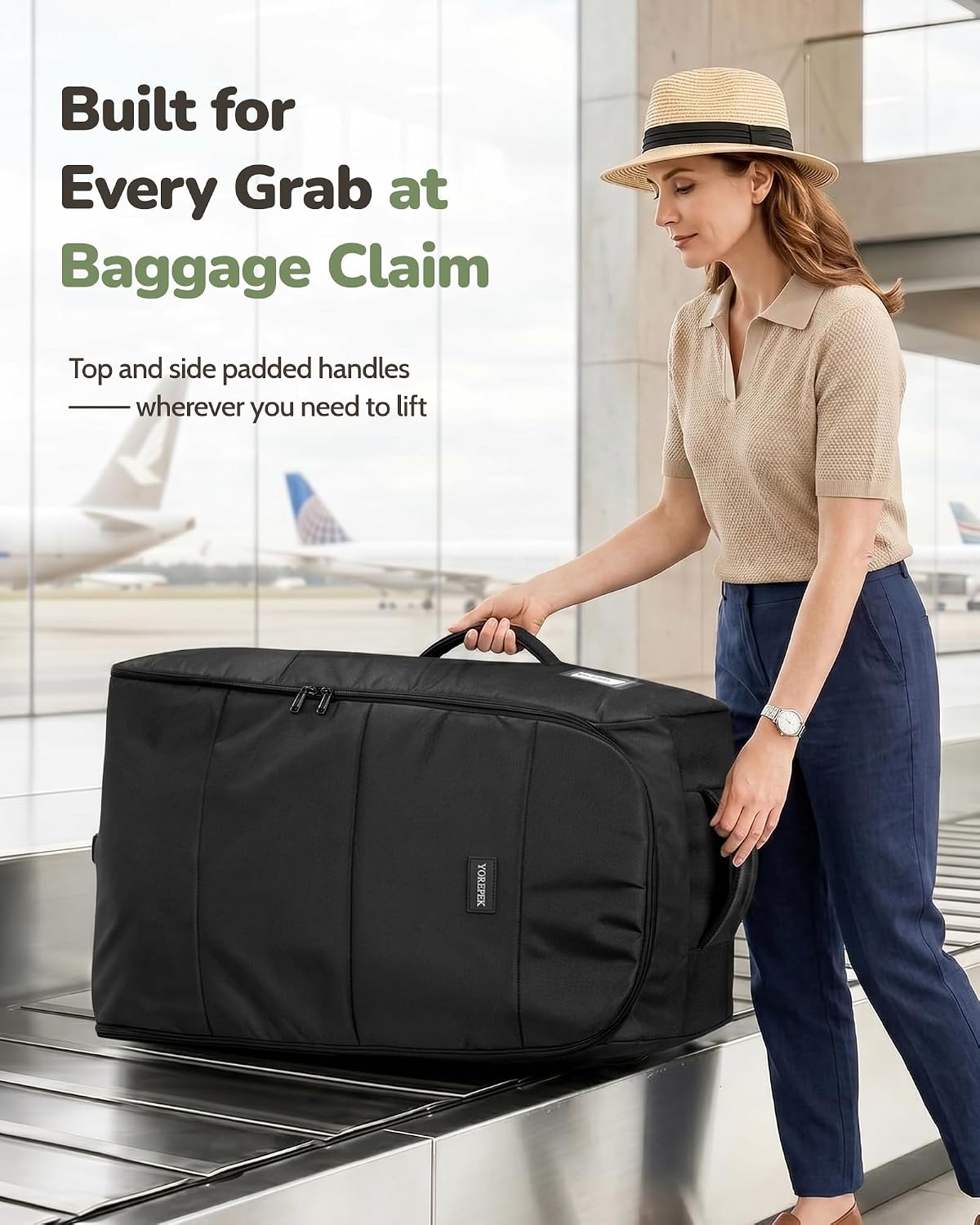 Padded Stroller Travel Bag with 2 Smooth Wheels