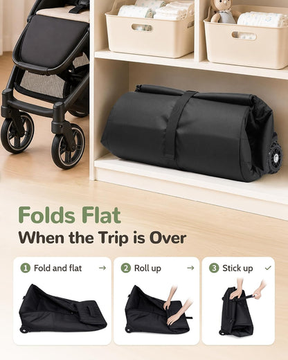 Padded Stroller Travel Bag with 2 Smooth Wheels