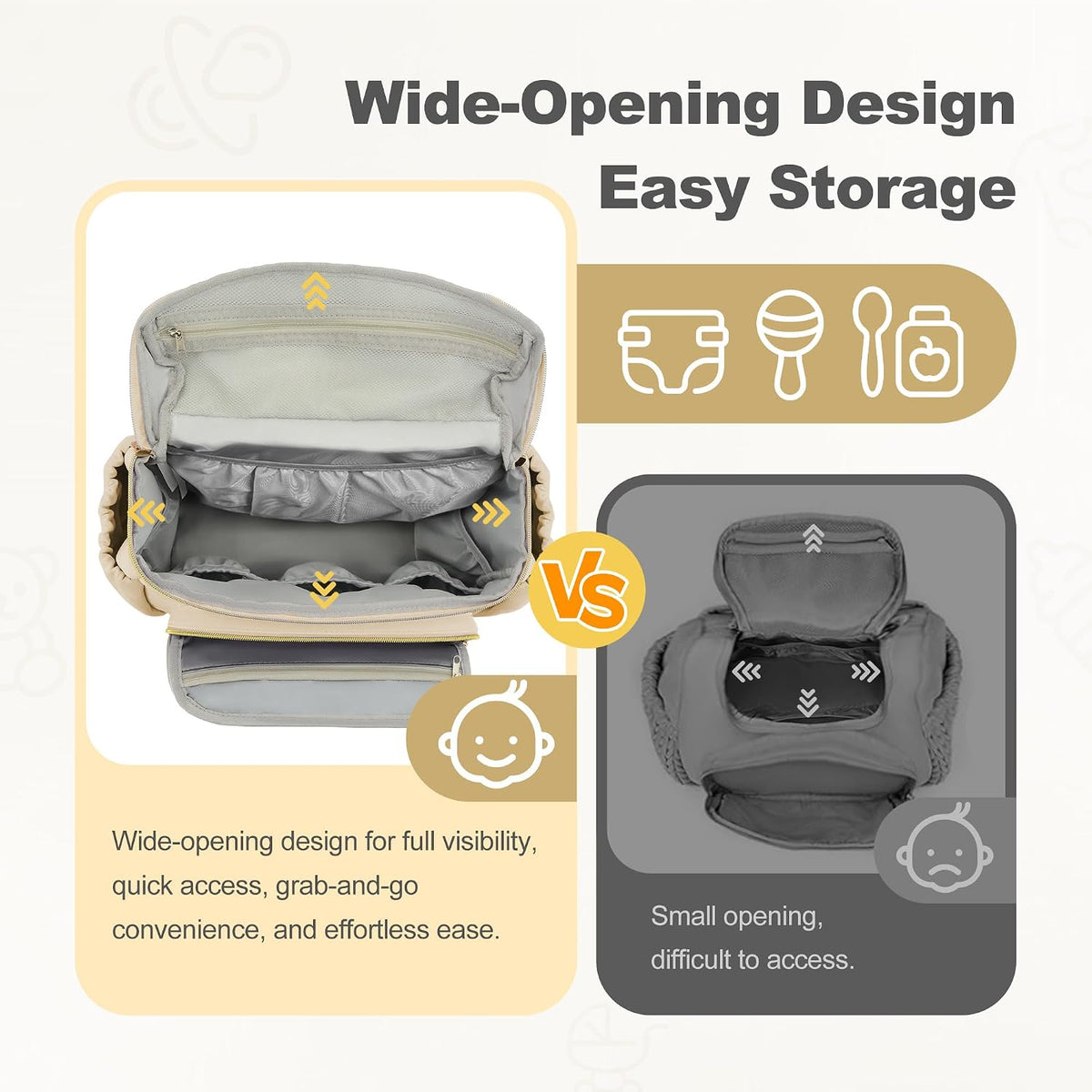 Compact Diaper Bag Backpack – Lightweight & Waterproof Baby Bag for Moms & Dads, Includes Changing Pad & Stroller Straps, Small Travel Diaper Backpack for Daily Use –Khaki