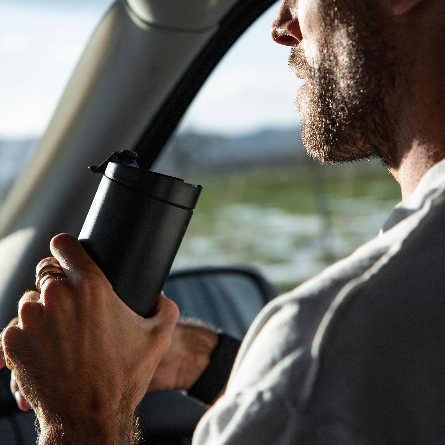Flip Traveler 16oz | Double-Wall Vacuum Insulated with Flip Lid, BPA-Free Stainless Steel Construction, Insulated Tumbler for Hot or Cold Drinks