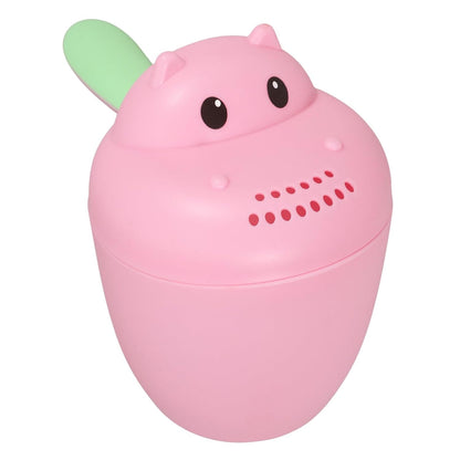 Hippo Shaped Baby Bath Rinser Cup for Hair Washing Pink PP