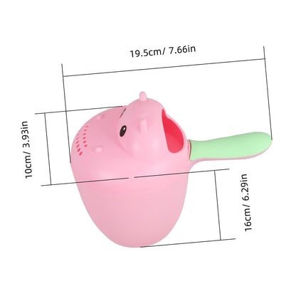 Hippo Shaped Baby Bath Rinser Cup for Hair Washing Pink PP