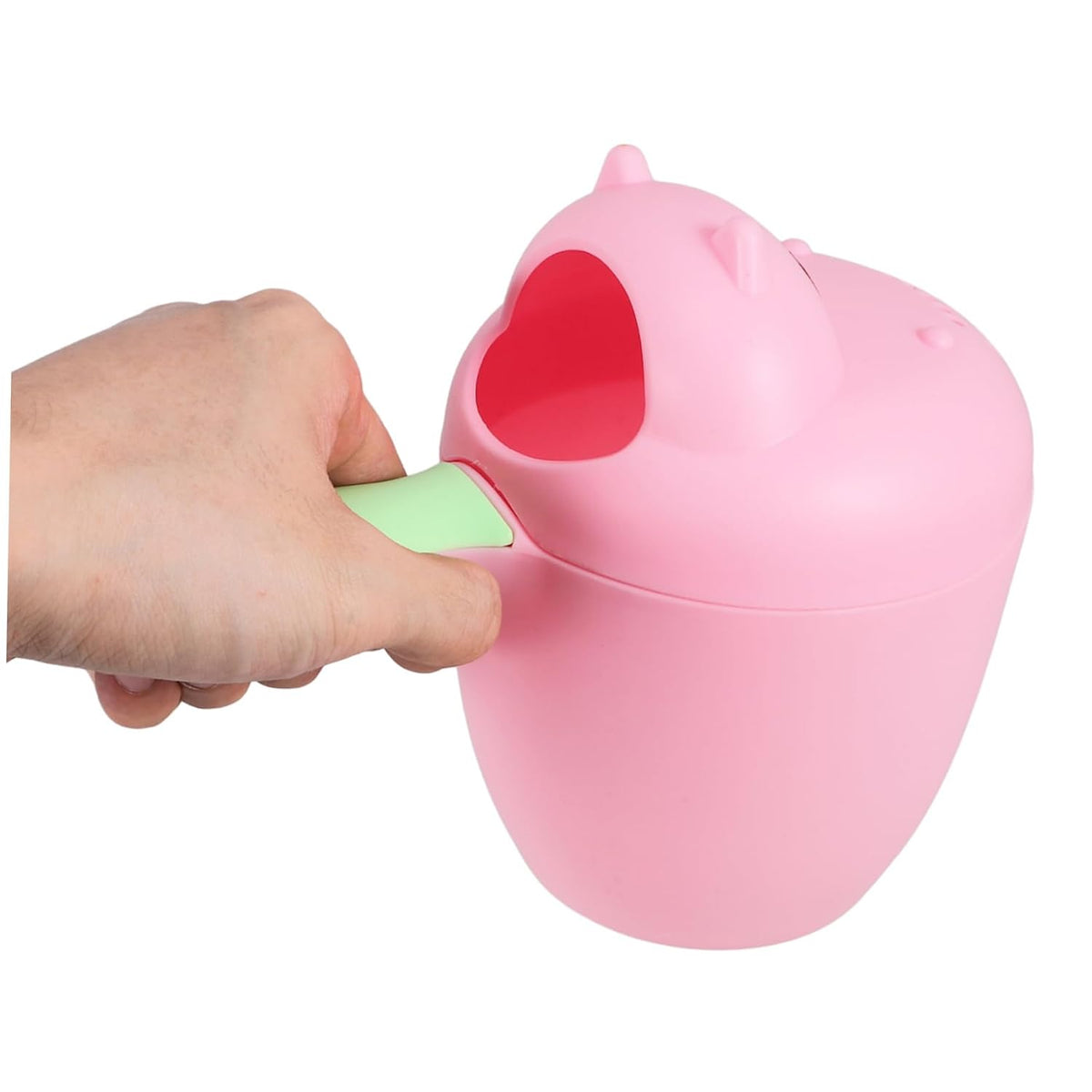 Hippo Shaped Baby Bath Rinser Cup for Hair Washing Pink PP