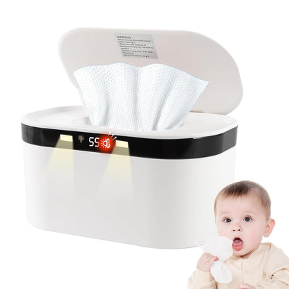 Baby Wipe Warmer, Wet Wipe Warmer 5 Modes of Temperature Heating Control Dual Heat for Baby's Comfort Large Capacity Wipes Dispenser Diaper for Babies & Adult, Wipe Warmer with Night Light
