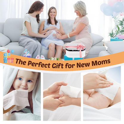 Baby Wipe Warmer, Wet Wipe Warmer 5 Modes of Temperature Heating Control Dual Heat for Baby's Comfort Large Capacity Wipes Dispenser Diaper for Babies & Adult, Wipe Warmer with Night Light