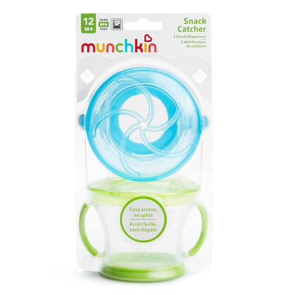 Snack Catcher Toddler Snack Cups, No Spill, 2 Pack, Pink/Purple