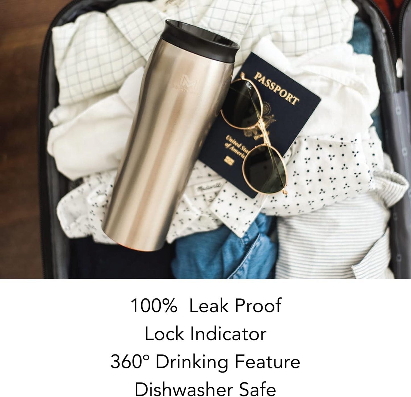 The Untippable Mug | Grips When Hit, Lifts for Sips | Insulated Stainless Steel Tumbler | Cupholder Friendly | Gifts for Women Men All | Leakproof | 4 Hours Hot/ 24 Cold | 12oz Black