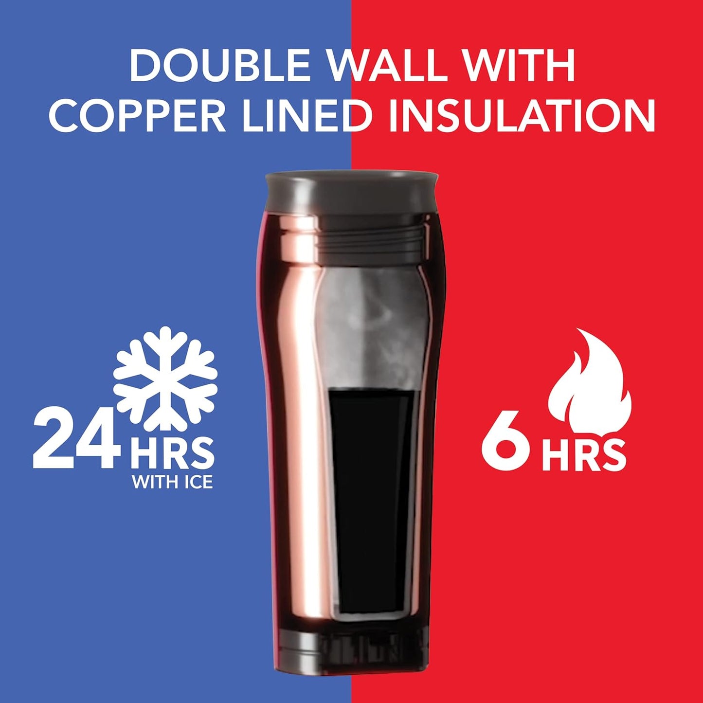 The Untippable Mug | Grips When Hit, Lifts for Sips | Insulated Stainless Steel Tumbler | Cupholder Friendly | Gifts for Women Men All | Leakproof | 4 Hours Hot/ 24 Cold | 12oz Black