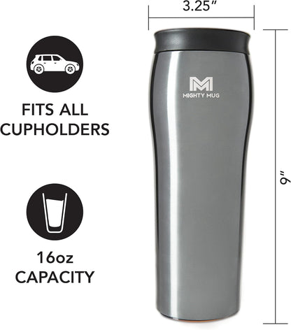The Untippable Mug | Grips When Hit, Lifts for Sips | Insulated Stainless Steel Tumbler | Cupholder Friendly | Gifts for Women Men All | Leakproof | 4 Hours Hot/ 24 Cold | 12oz Black