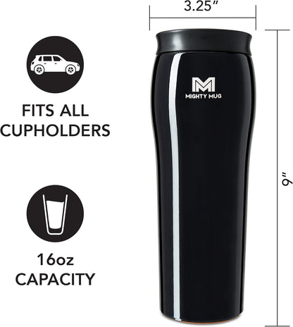 The Untippable Mug | Grips When Hit, Lifts for Sips | Insulated Stainless Steel Tumbler | Cupholder Friendly | Gifts for Women Men All | Leakproof | 4 Hours Hot/ 24 Cold | 12oz Black