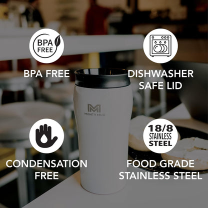 The Untippable Mug | Grips When Hit, Lifts for Sips | Insulated Stainless Steel Tumbler | Cupholder Friendly | Gifts for Women Men All | Leakproof | 4 Hours Hot/ 24 Cold | 12oz Black