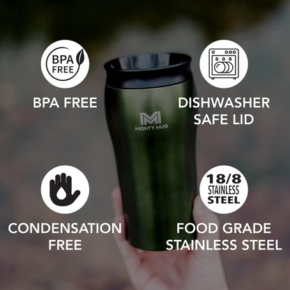 The Untippable Mug | Grips When Hit, Lifts for Sips | Insulated Stainless Steel Tumbler | Cupholder Friendly | Gifts for Women Men All | Leakproof | 4 Hours Hot/ 24 Cold | 12oz Black