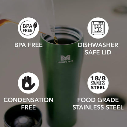 The Untippable Mug | Grips When Hit, Lifts for Sips | Insulated Stainless Steel Tumbler | Cupholder Friendly | Gifts for Women Men All | Leakproof | 4 Hours Hot/ 24 Cold | 12oz Black