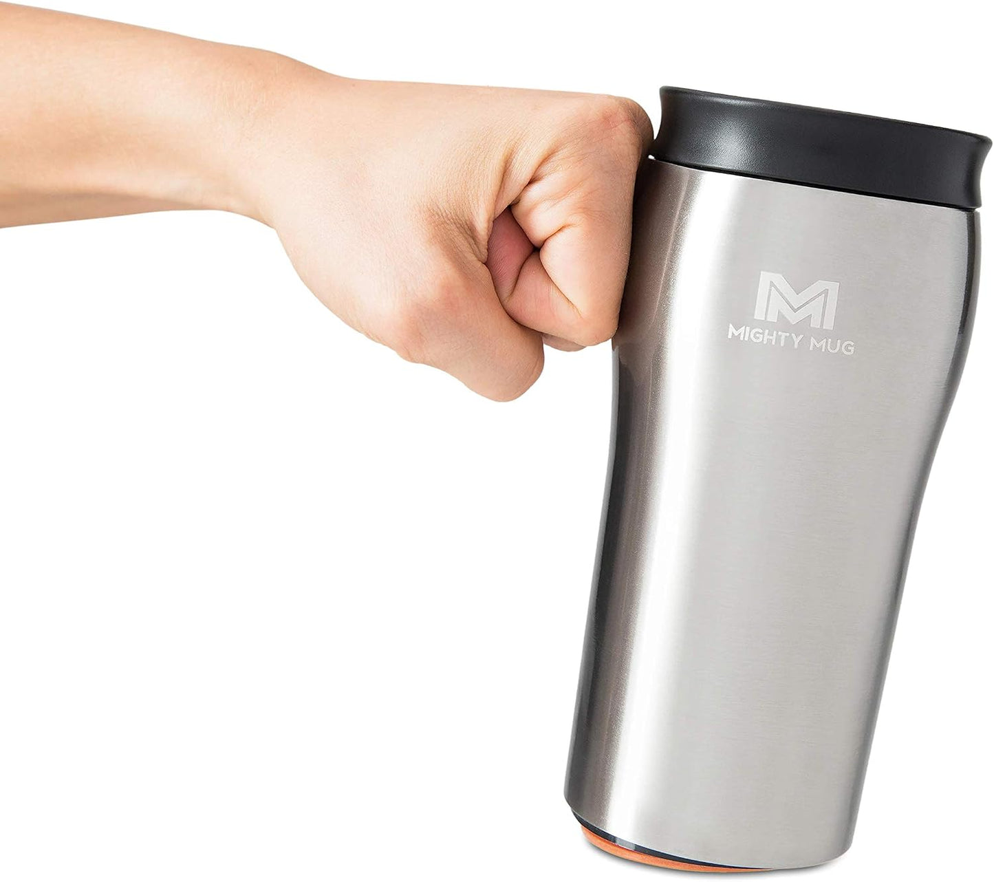 The Untippable Mug | Grips When Hit, Lifts for Sips | Insulated Stainless Steel Tumbler | Cupholder Friendly | Gifts for Women Men All | Leakproof | 4 Hours Hot/ 24 Cold | 12oz Black