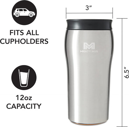 The Untippable Mug | Grips When Hit, Lifts for Sips | Insulated Stainless Steel Tumbler | Cupholder Friendly | Gifts for Women Men All | Leakproof | 4 Hours Hot/ 24 Cold | 12oz Black