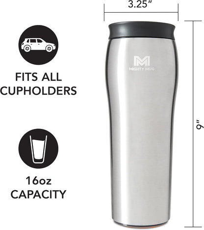 The Untippable Mug | Grips When Hit, Lifts for Sips | Insulated Stainless Steel Tumbler | Cupholder Friendly | Gifts for Women Men All | Leakproof | 4 Hours Hot/ 24 Cold | 12oz Black