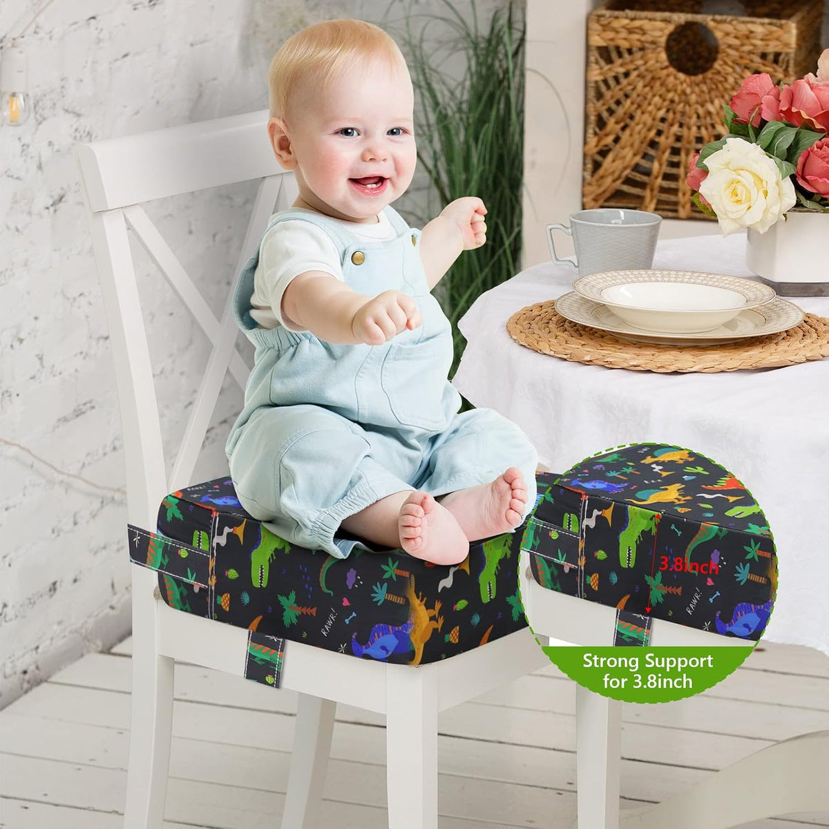Toddler Booster Seat for Kitchen Chair, Waterproof PU Chair Cushion