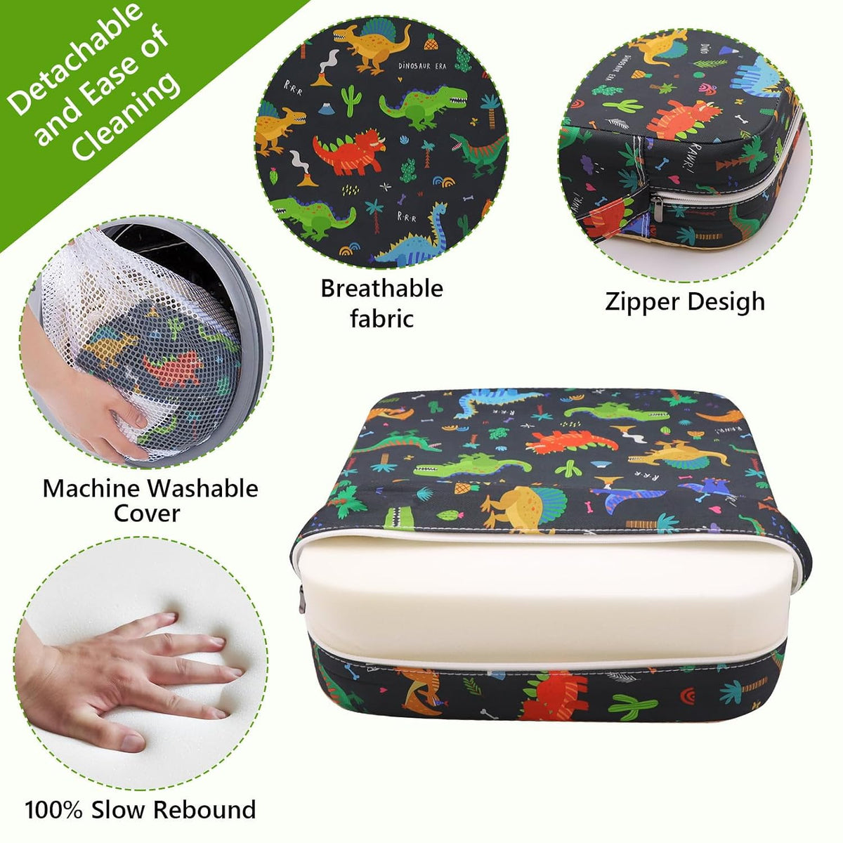 Toddler Booster Seat for Kitchen Chair, Waterproof PU Chair Cushion