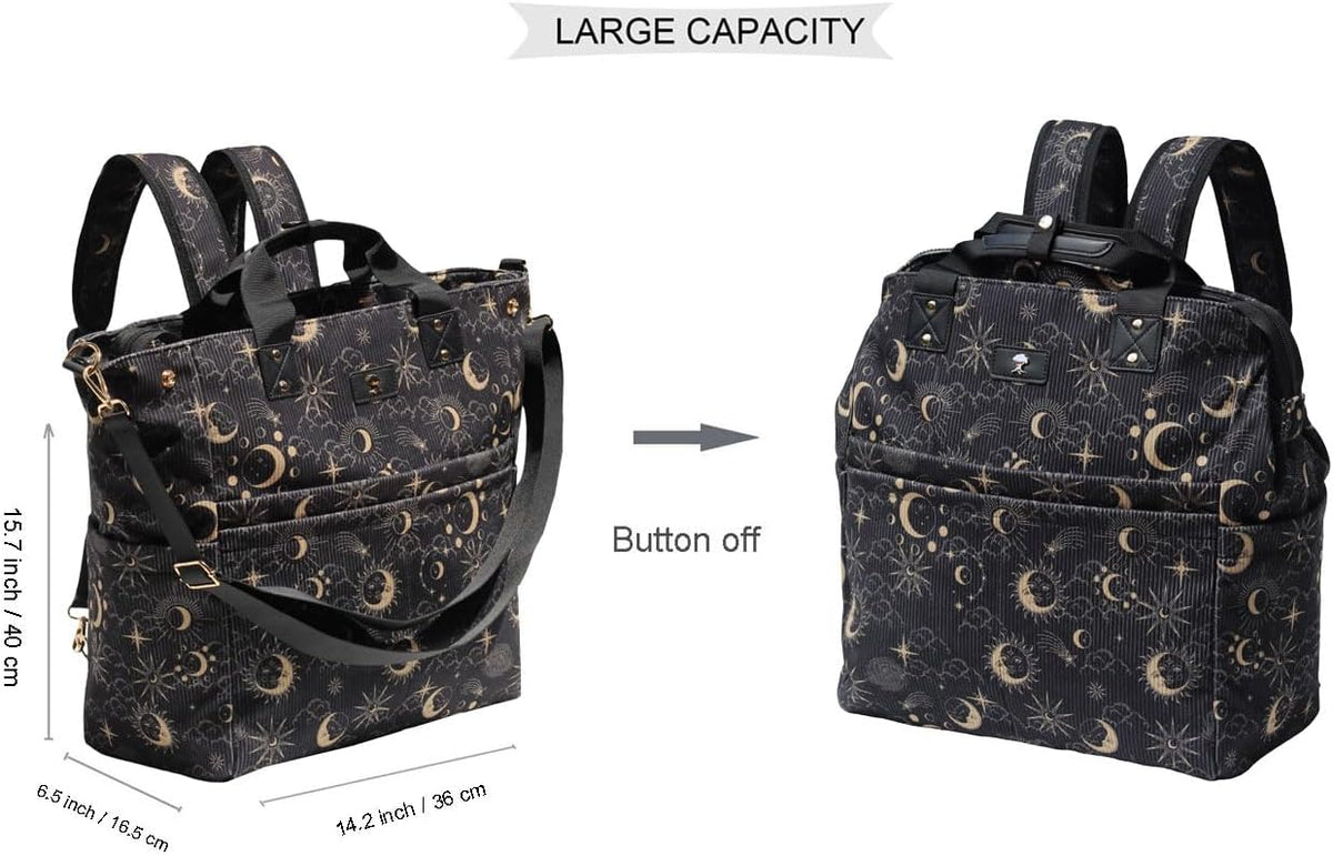 Diaper Backpack Totepack Crossbody 3 in 1 Laptop Tote with Insulated Pocket