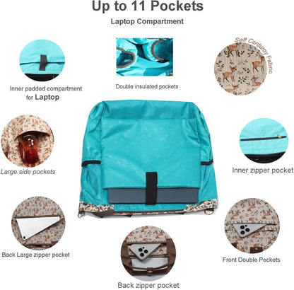 Diaper Backpack Totepack Crossbody 3 in 1 Laptop Tote with Insulated Pocket