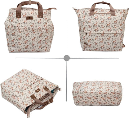 Diaper Backpack Totepack Crossbody 3 in 1 Laptop Tote with Insulated Pocket