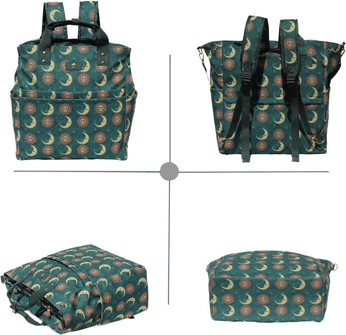 Diaper Backpack Totepack Crossbody 3 in 1 Laptop Tote with Insulated Pocket