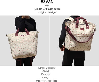 Diaper Backpack Totepack Crossbody 3 in 1 Laptop Tote with Insulated Pocket