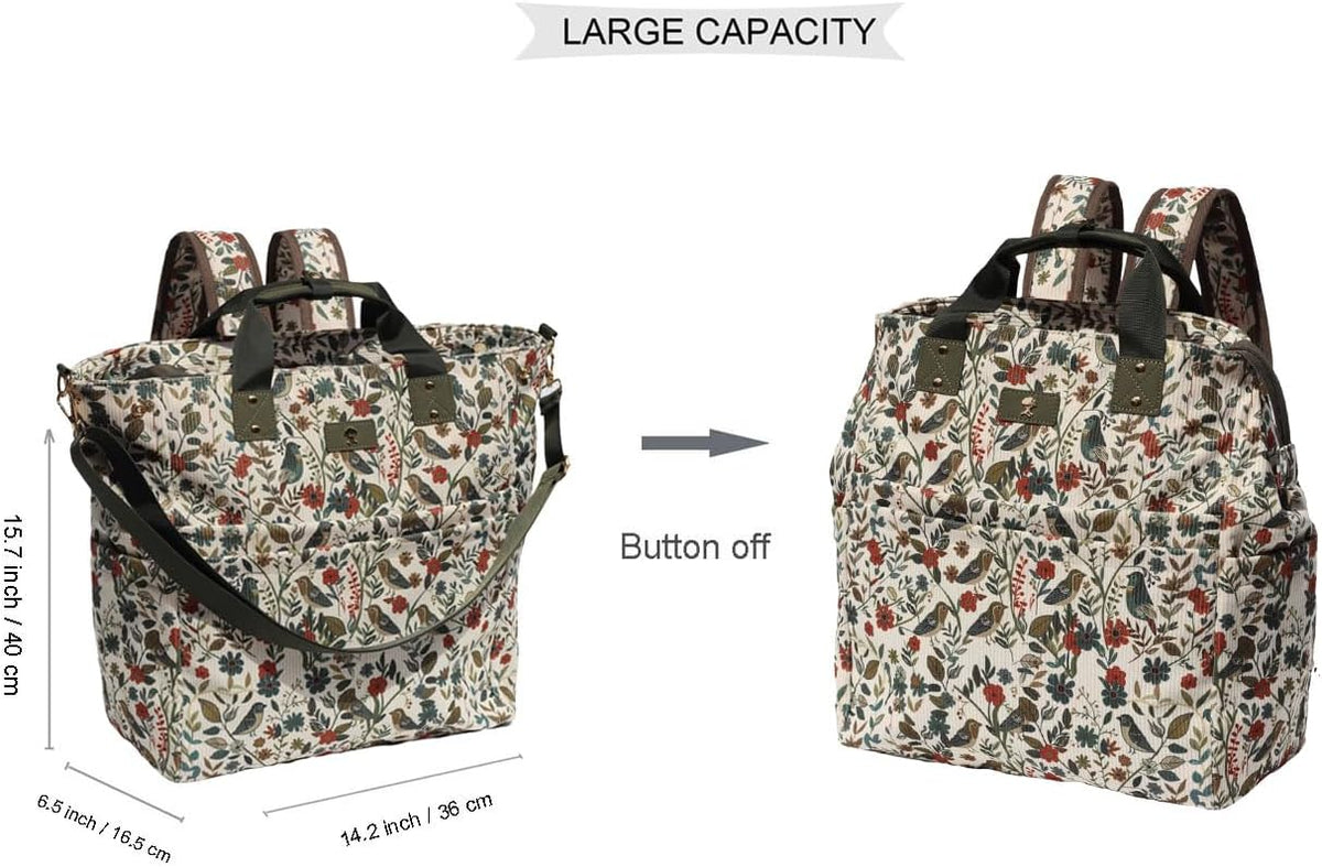 Diaper Backpack Totepack Crossbody 3 in 1 Laptop Tote with Insulated Pocket