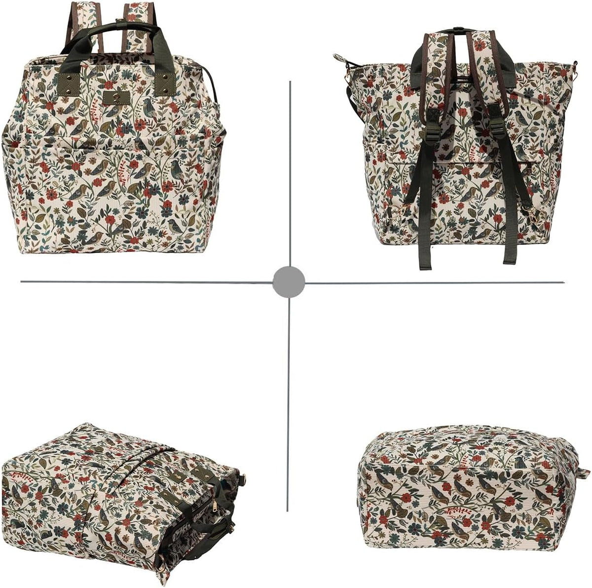 Diaper Backpack Totepack Crossbody 3 in 1 Laptop Tote with Insulated Pocket