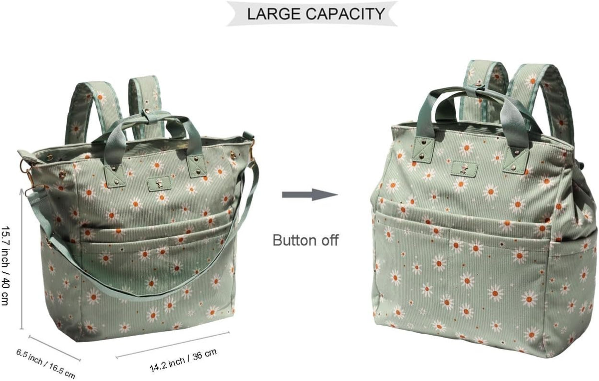 Diaper Backpack Totepack Crossbody 3 in 1 Laptop Tote with Insulated Pocket