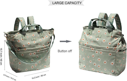 Diaper Backpack Totepack Crossbody 3 in 1 Laptop Tote with Insulated Pocket