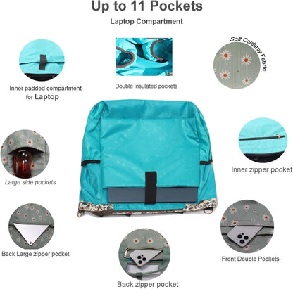 Diaper Backpack Totepack Crossbody 3 in 1 Laptop Tote with Insulated Pocket